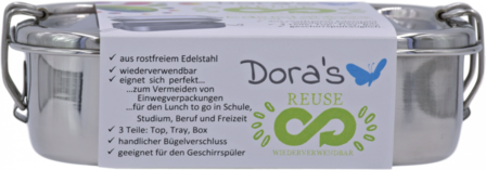 markering Rubber Kort geleden Dora's RVS lunchbox met 2 compartimenten - Roestvrijstalen broodtrommel -  GreenPicnic