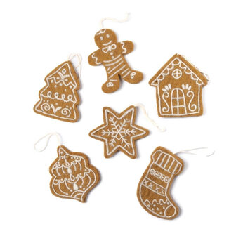 Sjaal met Verhaal Gingerbread Cookies kerstboomhangers bij Fairtrade Giftshop GreenPicnic