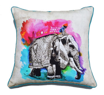 Eco Collection Fairtrade sierkussen met olifant bij Greenpicnic