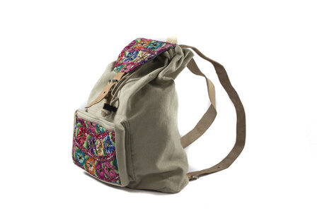 Bohemian Fairtrade beige Maya rugtas bij Greenpicnic