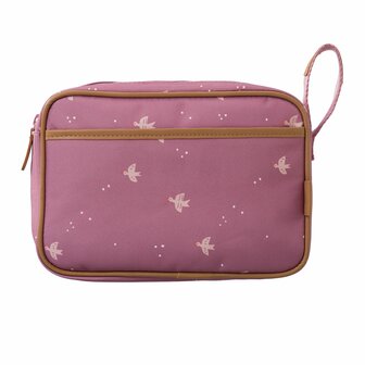 Fresk Swallow wash bag, toilettas roze met vogels