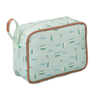 Fresk surf Boy washbag, toilettas lichtgroen met surfplankjes