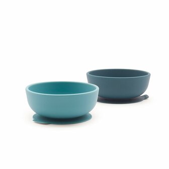 Ekobo Siliconen Suction Bowl Set - Blue Abyss &amp; Lagoon