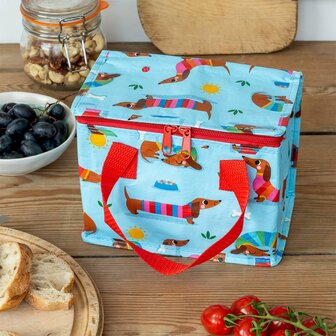 REx london lunch bag Sausage Dog, lunchtasje met teckel printje