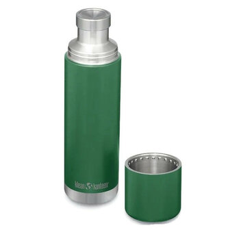 Klean Kanteen TKPro isolatiefles met beker in groen bij Greenpicnic