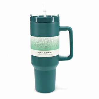 REX London Travel Mug, grote reisbeker met rietje en handvat Greenpicnic