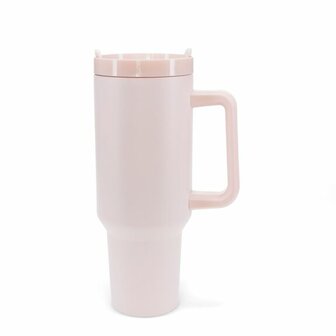 REX London Travel Mug pink, XL reisbeker met rietje