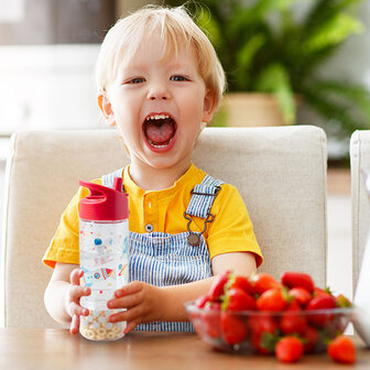 Sip and Snack bottle, Tritan fles met snackbakje bij Greenpicnic