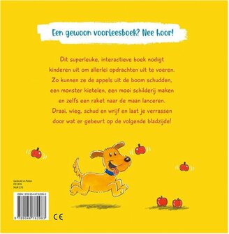 Achterkant voorleesboek Schud eens aan de appelboom