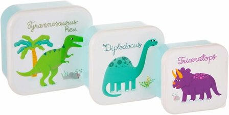 Kleine lunchboxjes met Dino print, BPA vrij