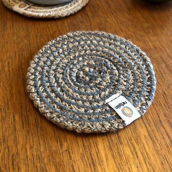 ReSpiin Jute Coaster Natural Grey- verkooppunt GreenPicnic