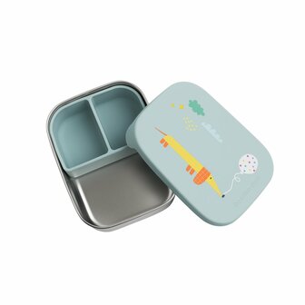 The Cotton Cloud lunchbox RVS met siliconen deksel Flying Dog kids