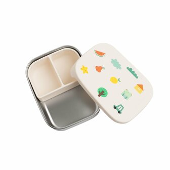 The Cotton Cloud lunchbox RVS met siliconen deksel Tiny Bits for kids bij Greenpicnic