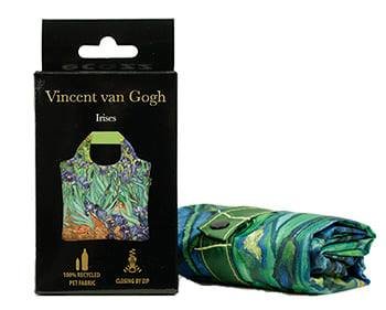 Ecozz opvouwbaar tasje met rits met Iris print van Gogh