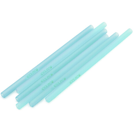 Kooleco reusable silicone straws blue and green - GreenPicnic