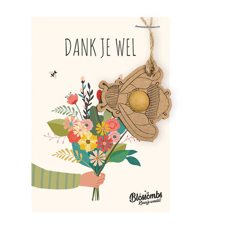 Blossombs cadeau kaart Dank je wel met bloemzaadbommetje Greenpicnic