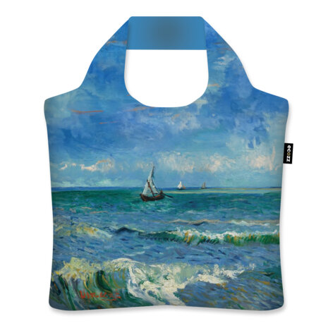 Ecozz opvouwbare shopper van rPET Vincent van Gogh, Seascape near les Saint Marie