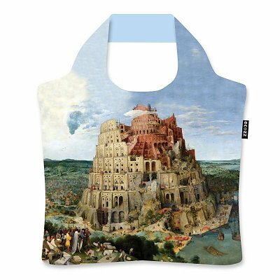 Ecozz opvouwbare ecoshopper met rits met Toren van Babel print