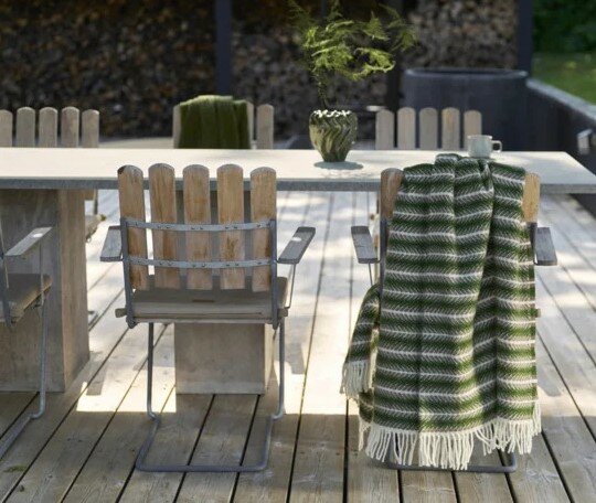 Klippan Oscar multi green plaid van ecowol bij Greenpicnic