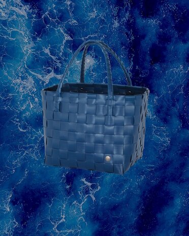 handed By Ocean blue Paris shopper van gerecycled plastic stroken