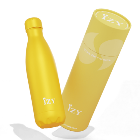 IZY Bottles Yellow, RVS thermosfles in geel bij Greenpicnic