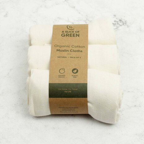 A Slice of Green Organic cotton Muslin Cloths