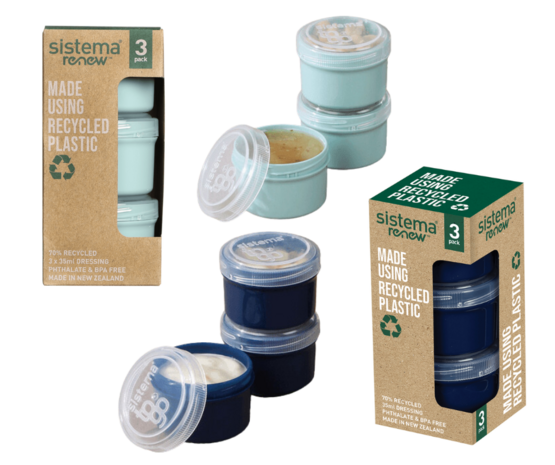 Greenpicnic set van 3 dressingpotjes Sistema Renew