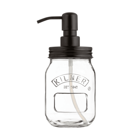 Kilner zeepdispenser van glas en RVS