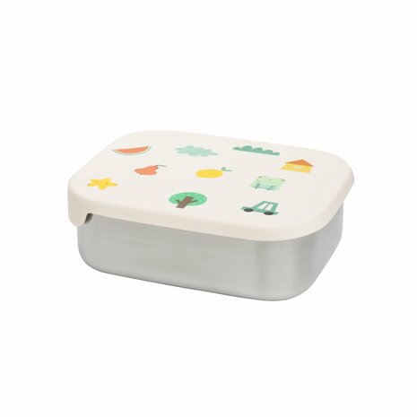 The Cotton Cloud lunchbox RVS met siliconen deksel Tiny Bits kids